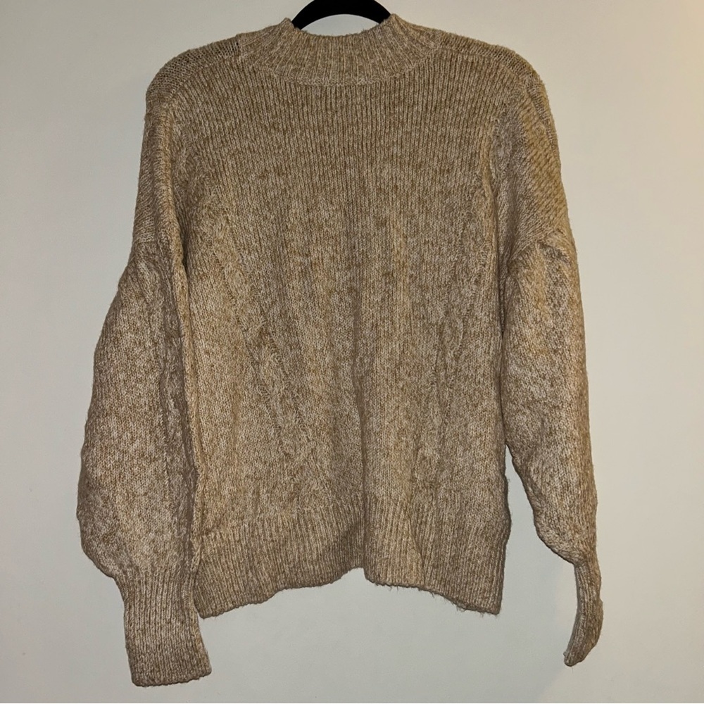 Old Navy Women’s Beige Heathered Mock Neck Knit Pullover Sweater Large NWT - Picture 4 of 6